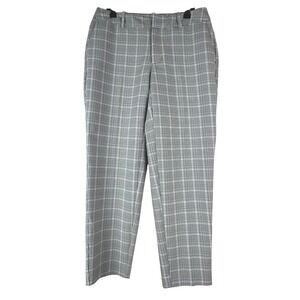 A New Day Women Gray Plaid Stretch Casual Dress Pants Size 4 Small Pockets Work